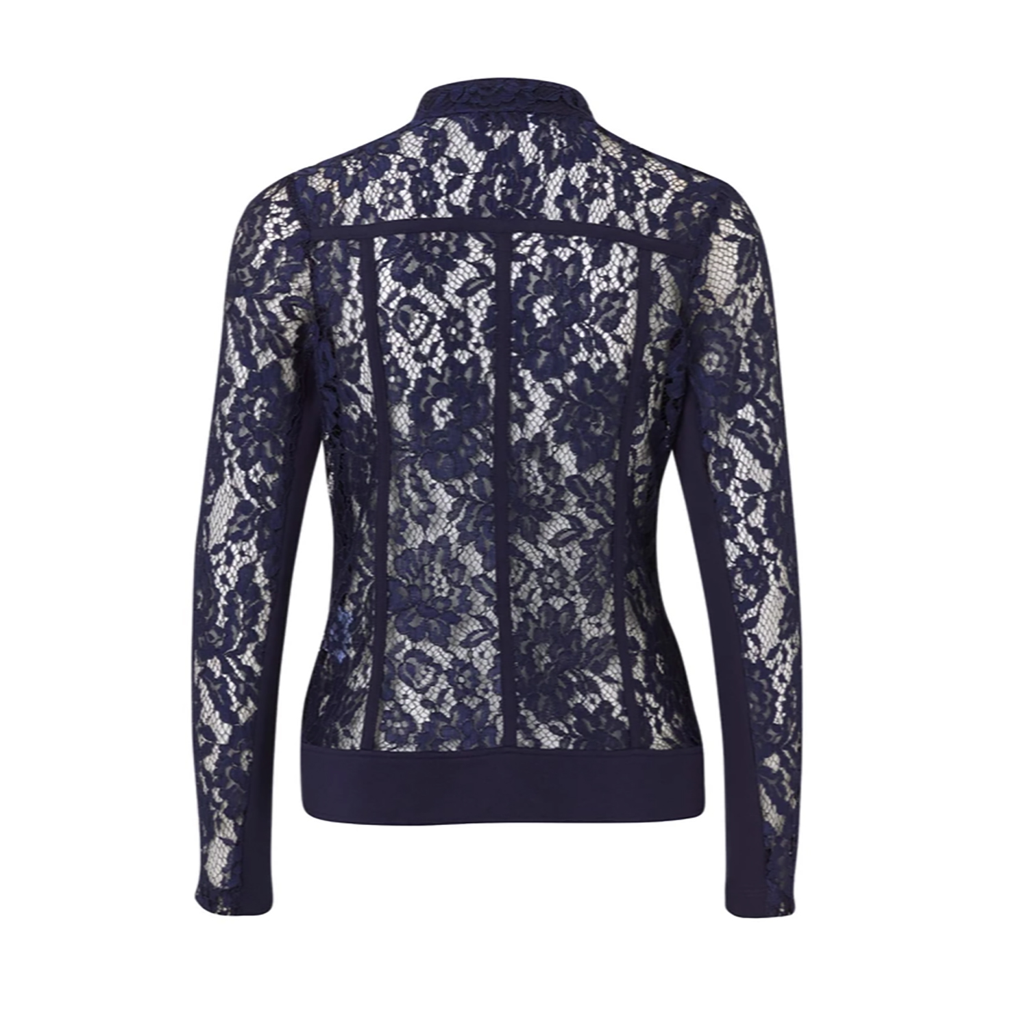 JUST WHITE Jacket with Lace Detailing in Navy – Obsessions