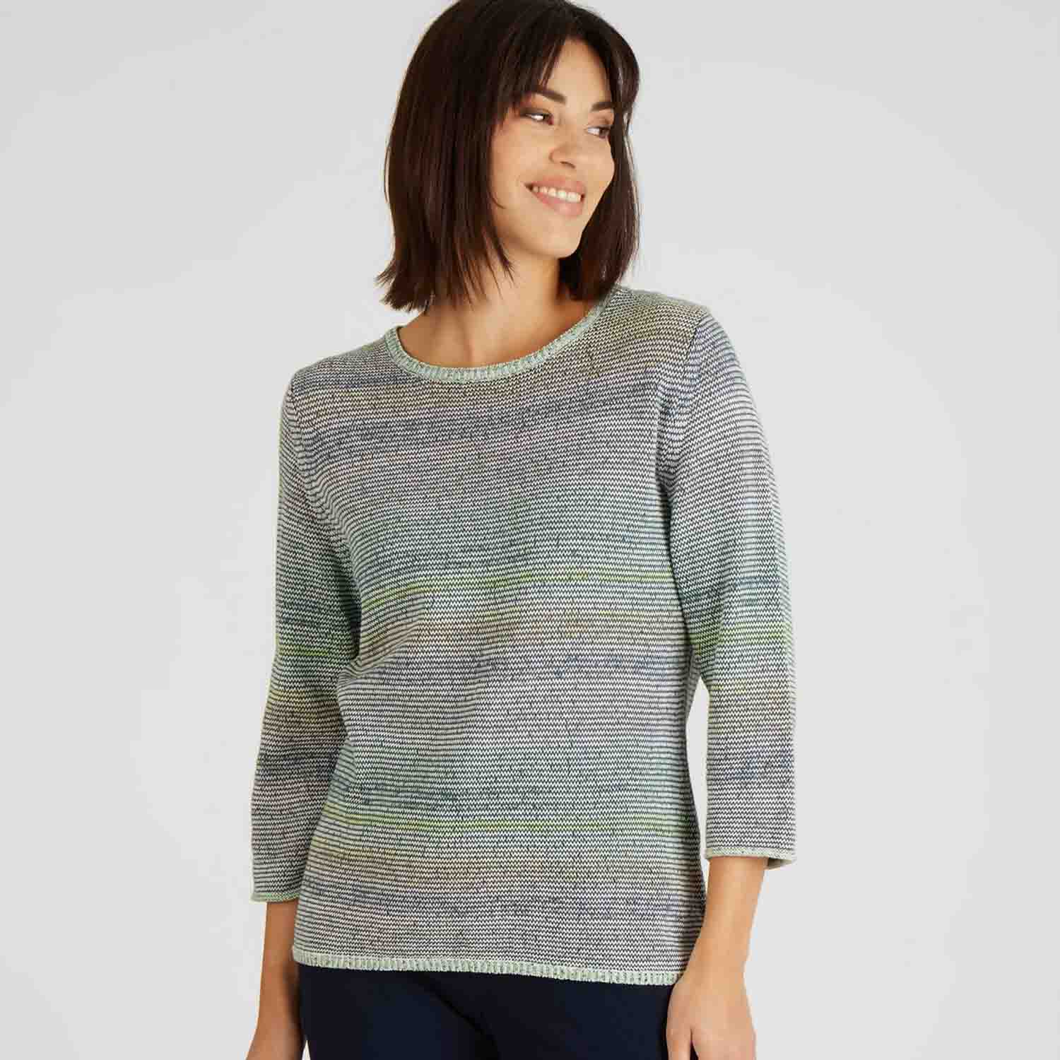 RABE Jumper with a Chunky Knit Pattern in Greens Obsessions