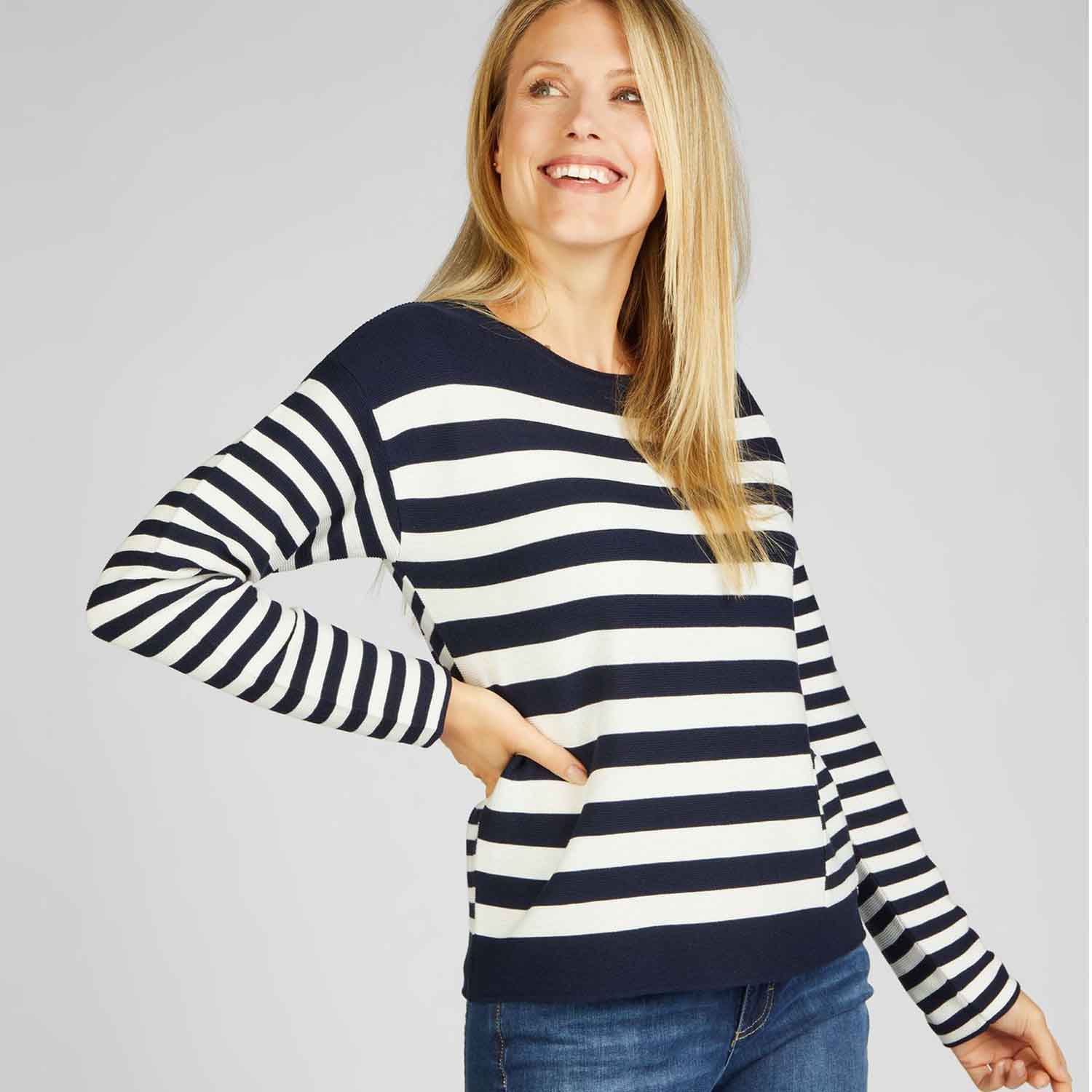 – Jumper Obsessions RABE Marine 51-213612 – Striped in