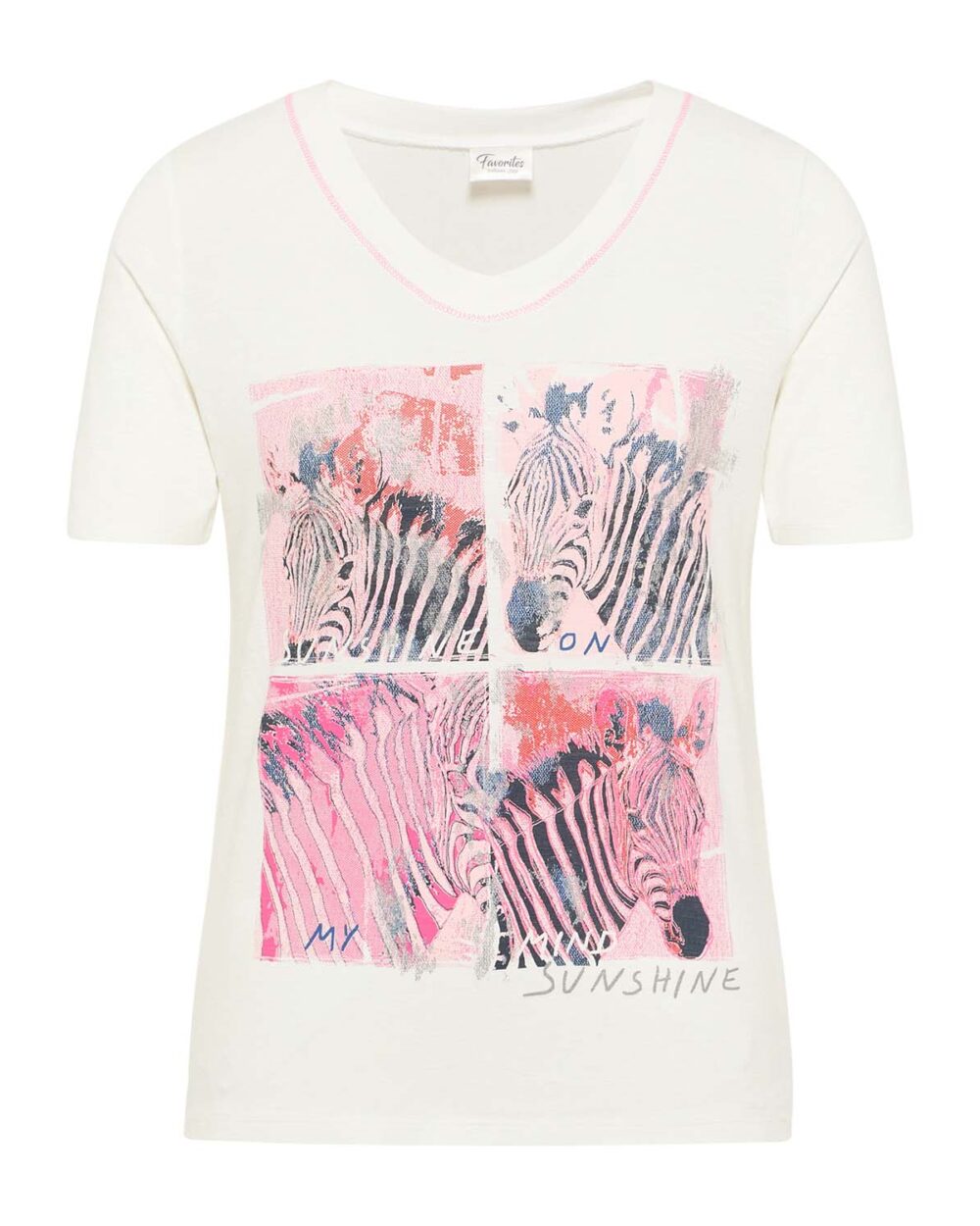 BARBARA LEBEK Animal Graphic Print T-Shirt in Off-White and Pink - 57220042