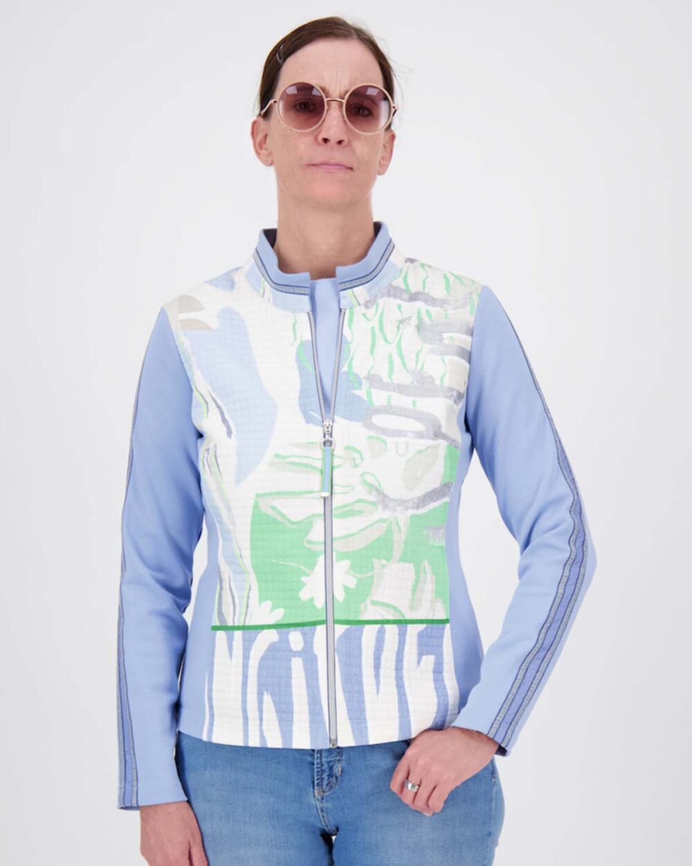 JUST WHITE Contrast Sleeve Jacket - J4045