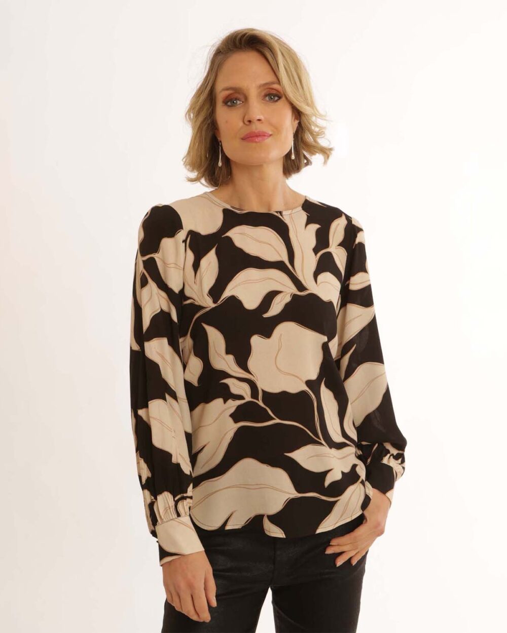 POMODORO Lily Blouse in Black - 12459