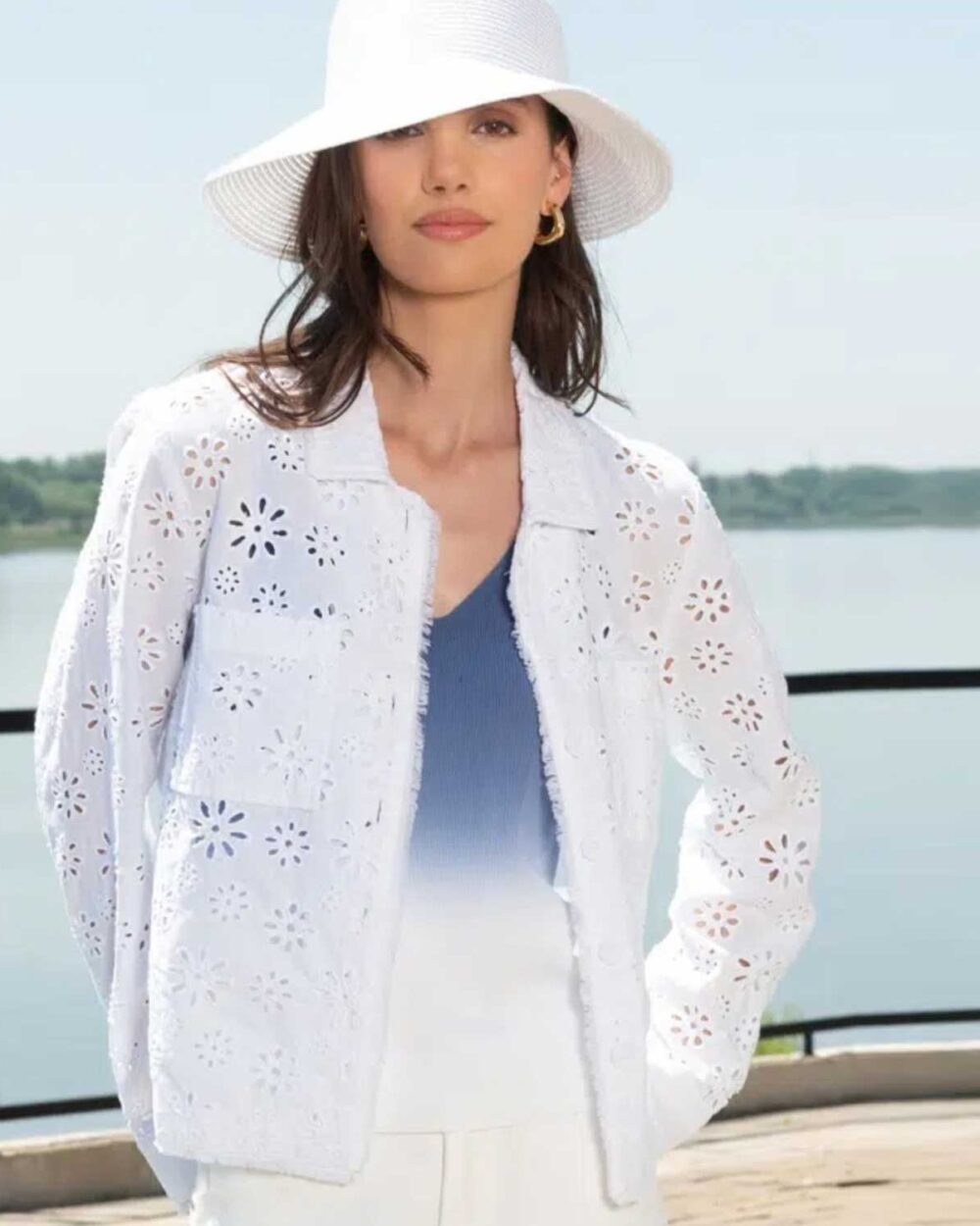 ALISON SHERI Lightweight Jacket in White - A45030