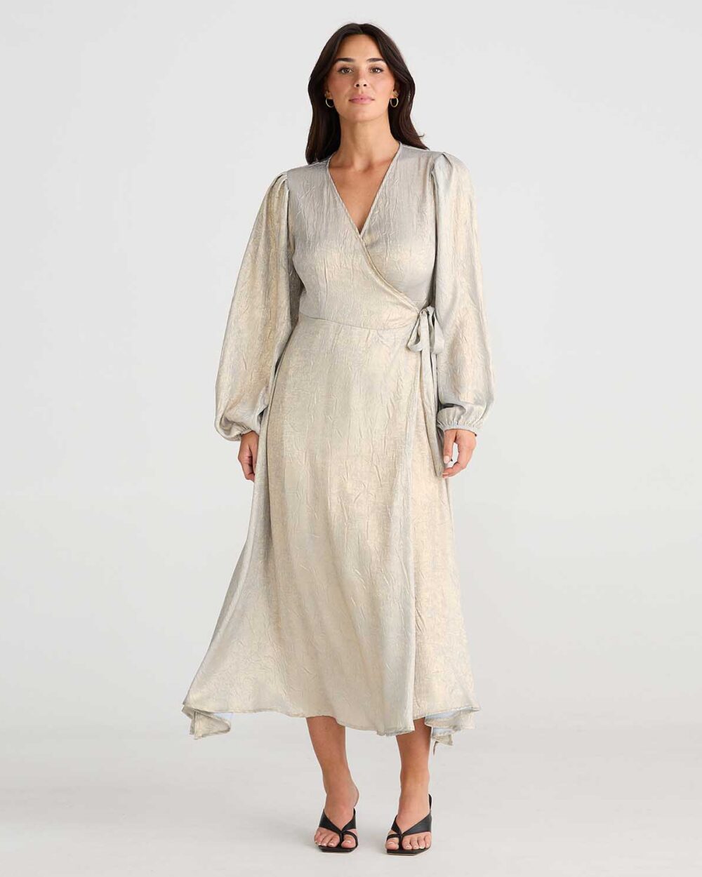BRAVE&TRUE Jessica Wrap Dress in Champagne - BT24508