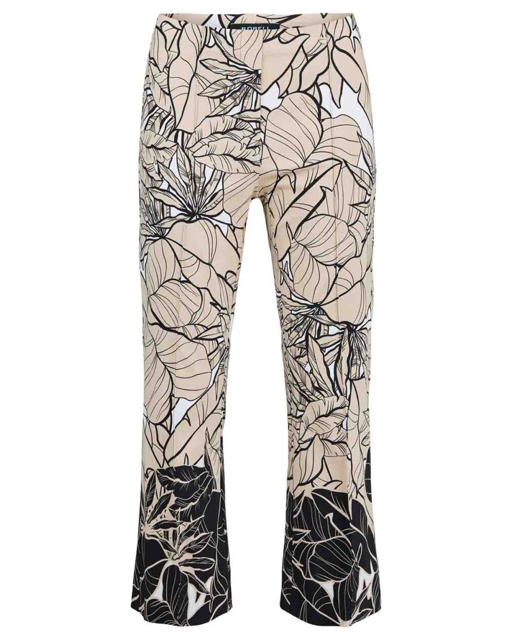 ROBELL Joella Printed Flared Ankle Grazer in Beige - 65cm