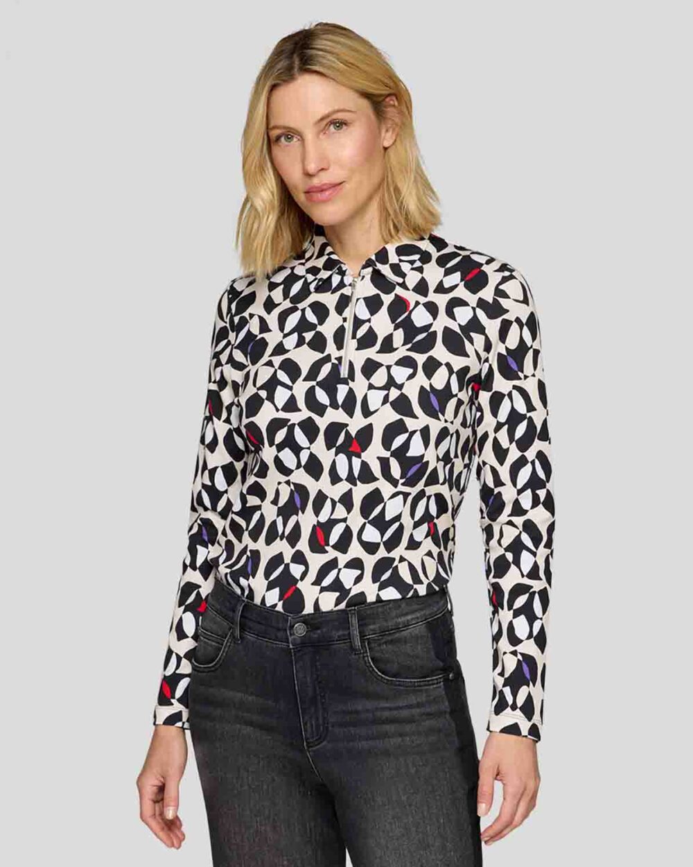 RABE Long Sleeve Top in Black - 55-113359