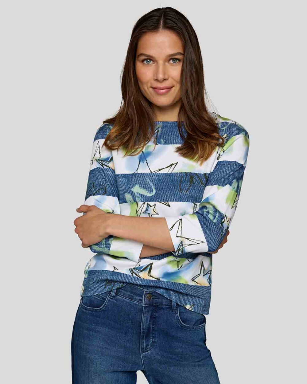 RABE Striped Top With Stars & Graffiti - 55-111357