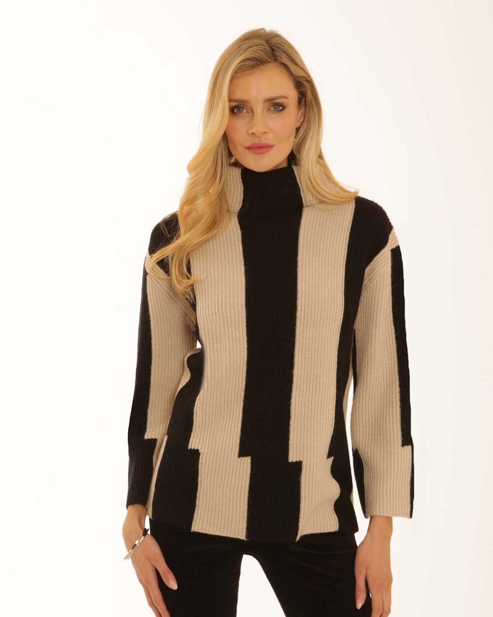 POMODORO 22554 STRIPE JUMPER-OATMEAL