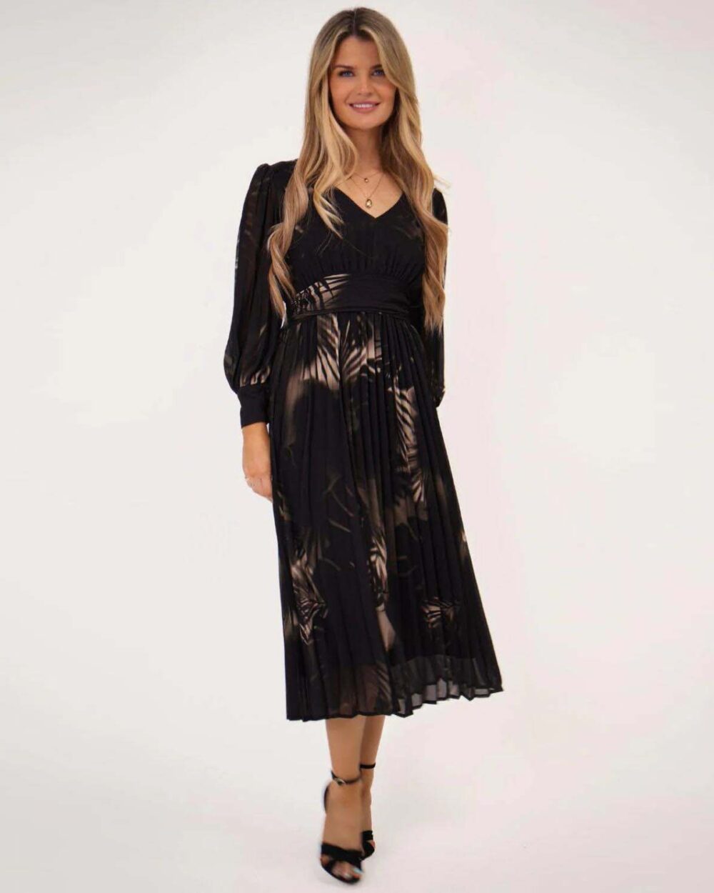 KATE & PIPPA HANNAH PRINT DRESS-BLACK
